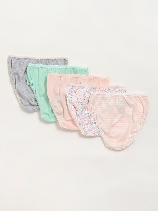 HOP Kids Pink Printed Briefs - Pack of 5