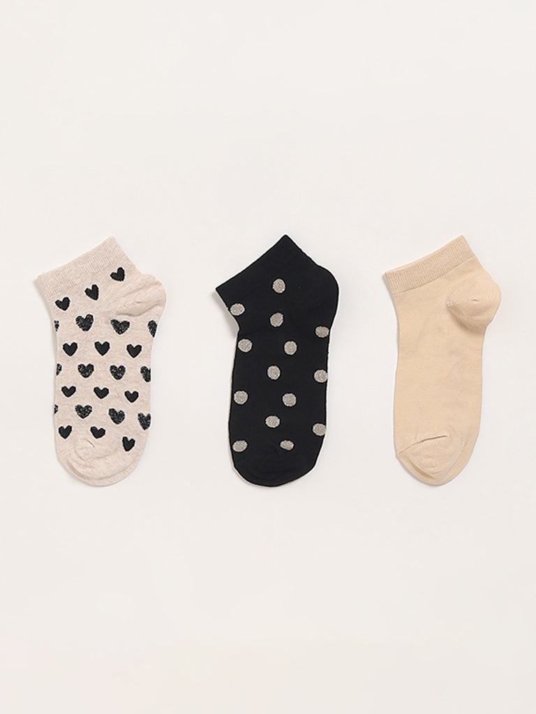 Y&F Kids Multicolor Printed Socks - Pack of 3