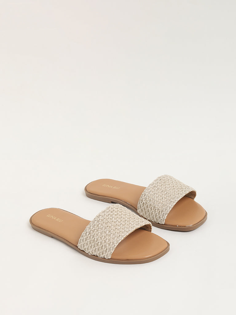 LUNA BLU Beige Slides