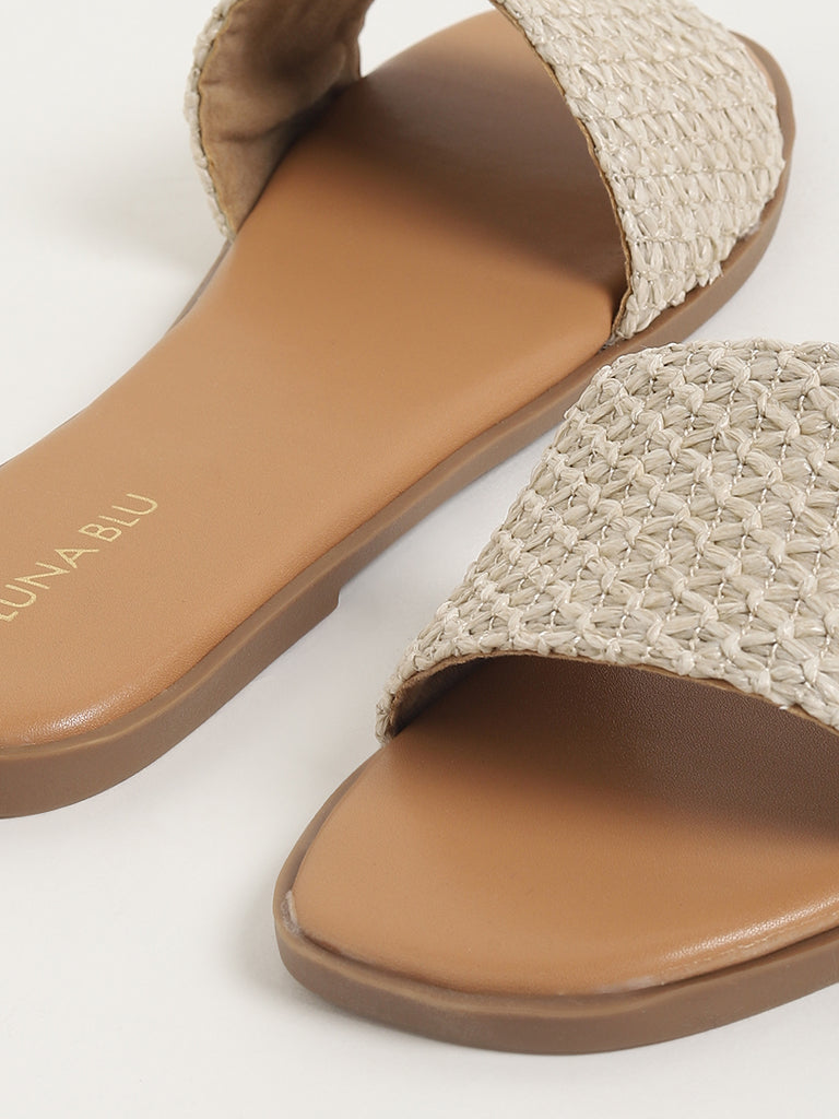 LUNA BLU Beige Slides