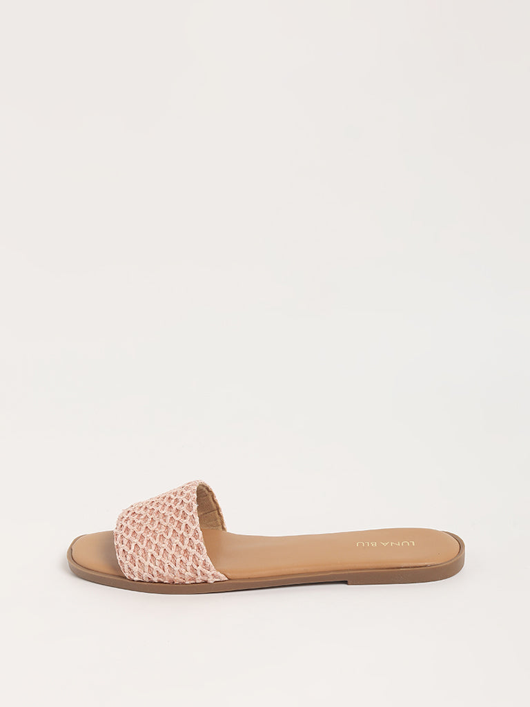 LUNA BLU Peach Textured Slides