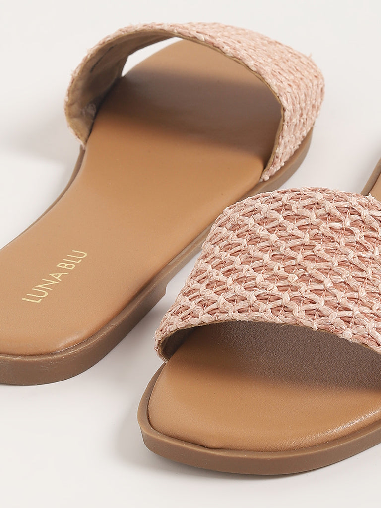 LUNA BLU Peach Textured Slides