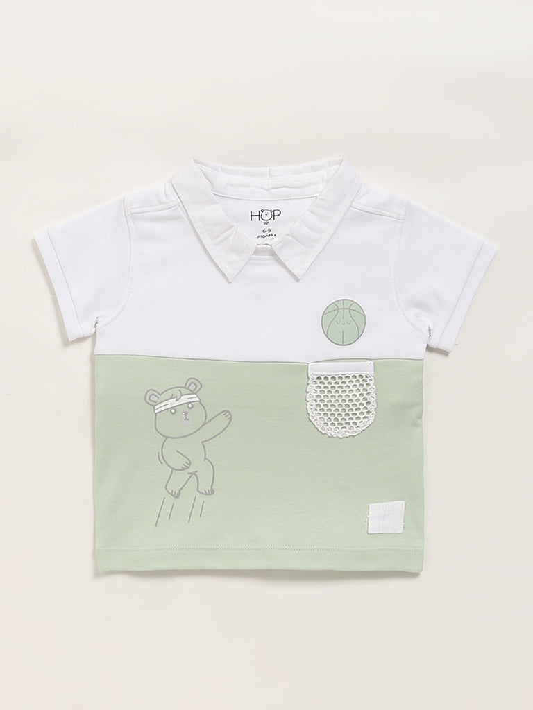 HOP Baby Green Collared T-Shirt