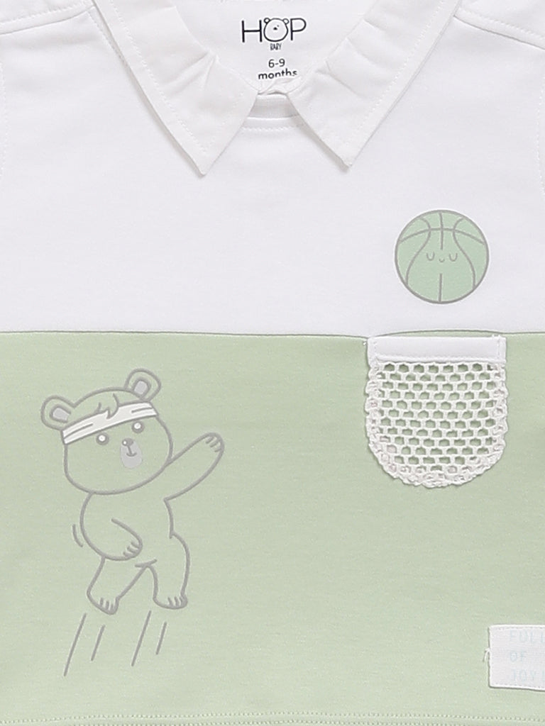 HOP Baby Green Collared T-Shirt