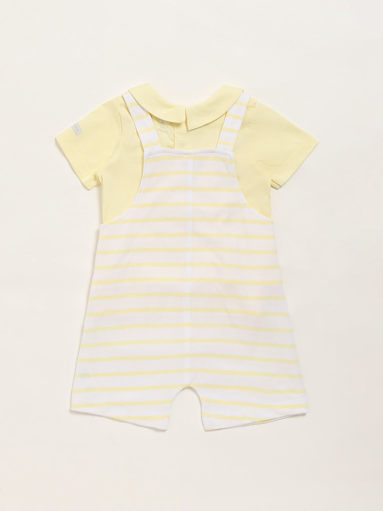 HOP Baby Yellow T-Shirt & Dungaree Set