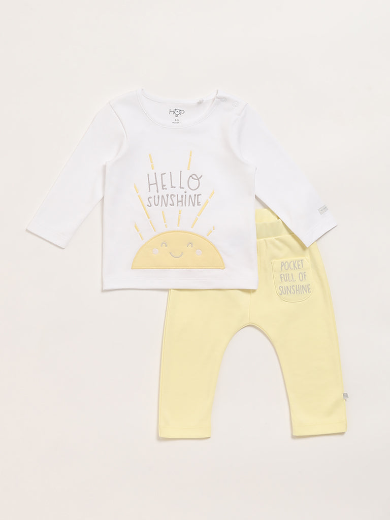 HOP Baby Yellow T-Shirt & Pants Set