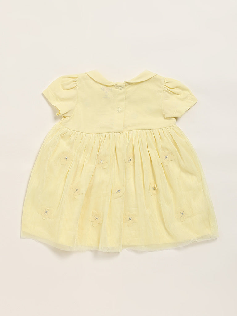 HOP Baby Yellow Embroidered Dress