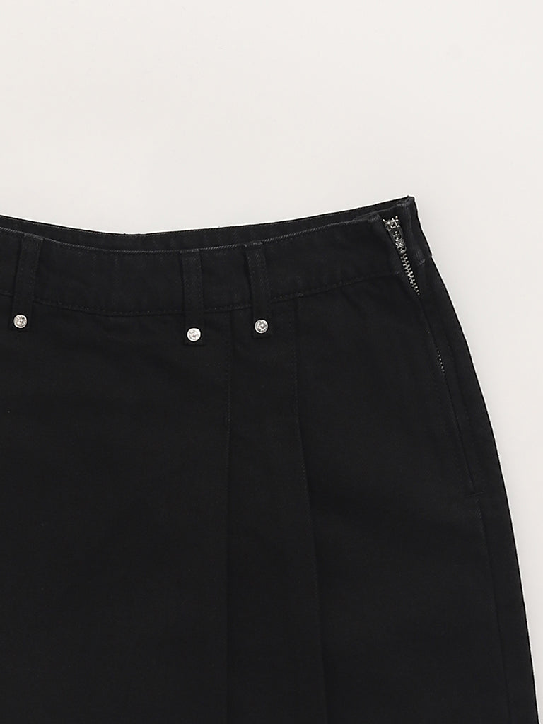 Y&F Kids Black Flare Skorts