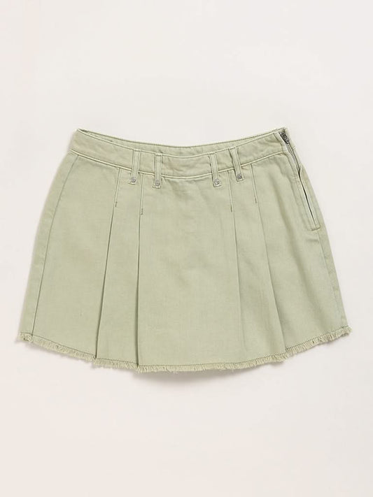 Y&F Kids Green Flare Skorts