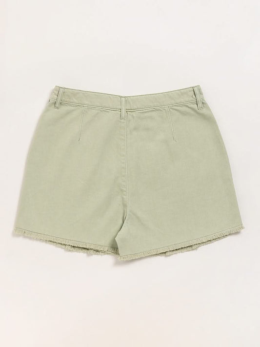 Y&F Kids Green Flare Skorts