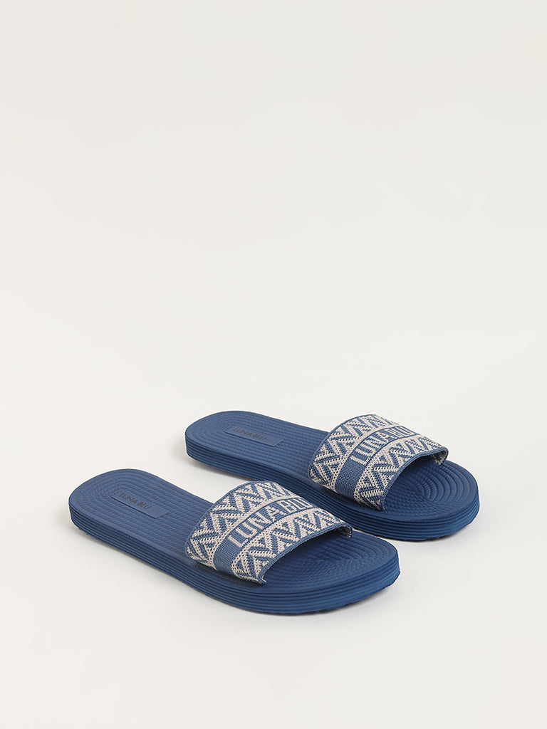 LUNA BLU Blue Patterned Flip-Flop