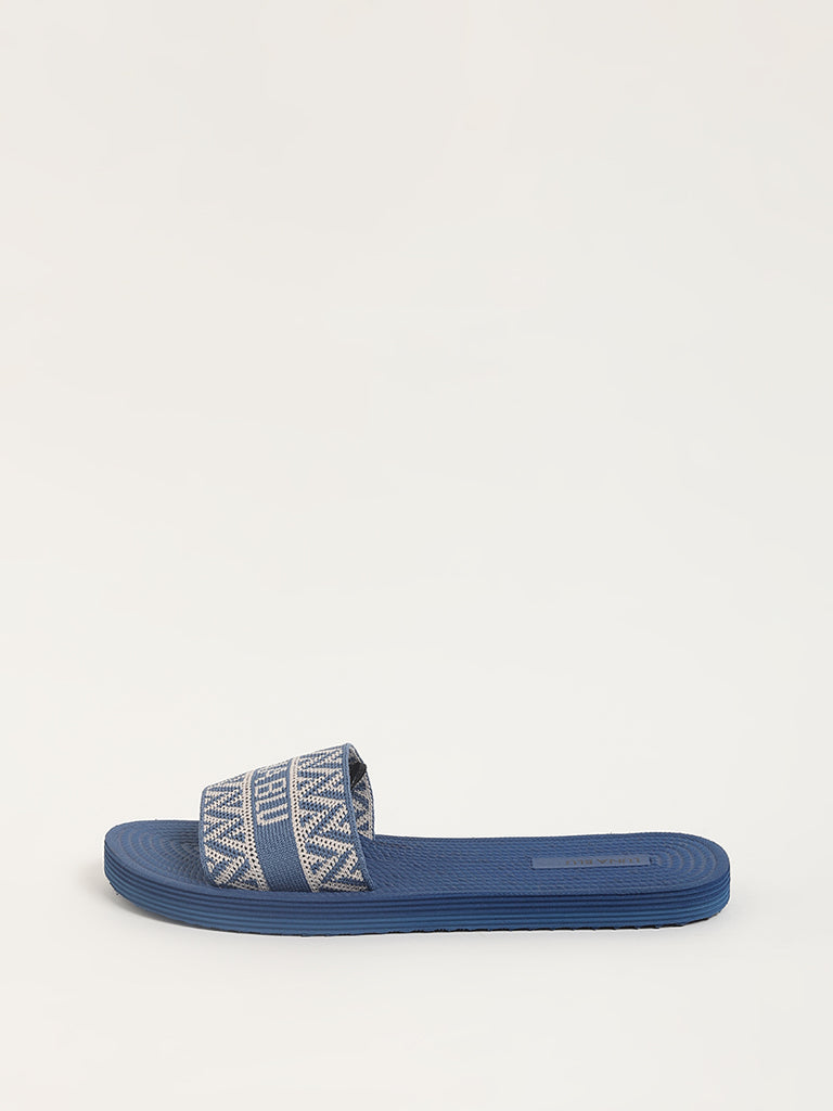 LUNA BLU Blue Patterned Flip-Flop