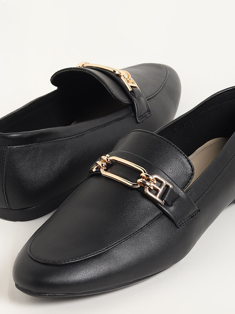 LUNA BLU Black Loafers