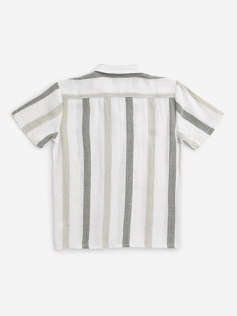 Y&F Kids Off-White Striped Shirt