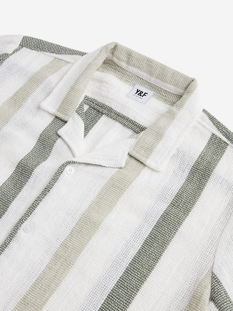 Y&F Kids Off-White Striped Shirt