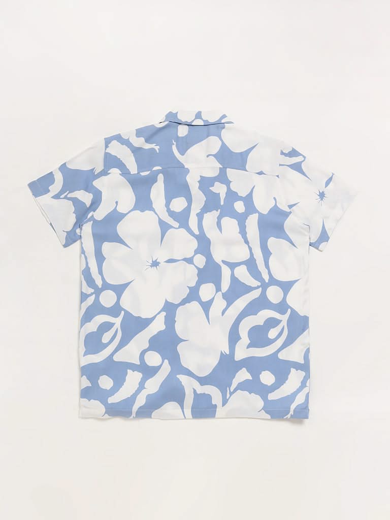 Y&F Kids Abstract Printed Blue Shirt