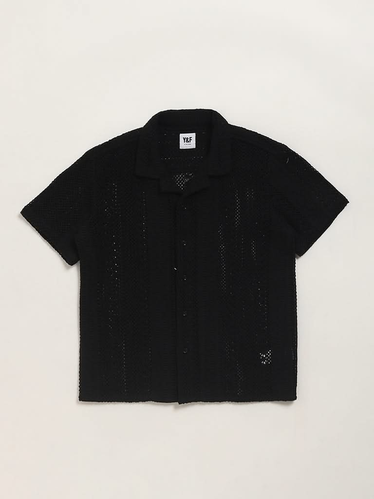 Y&F Kids Black Mesh Shirt