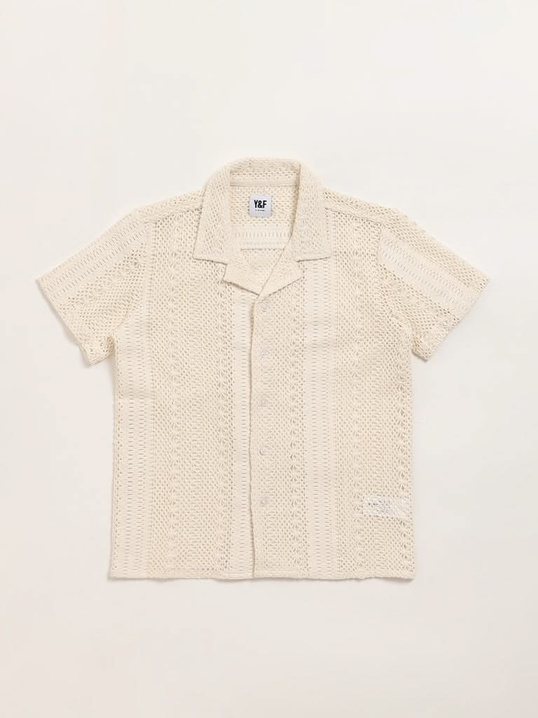 Y&F Kids Beige Mesh Shirt