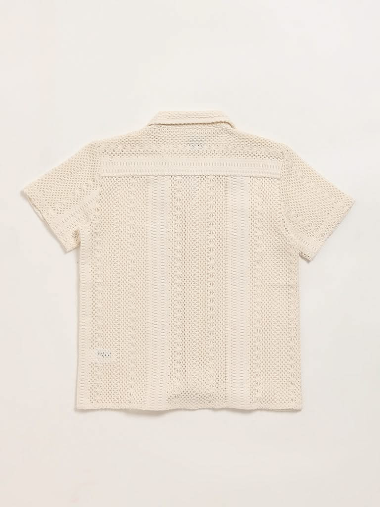 Y&F Kids Beige Mesh Shirt