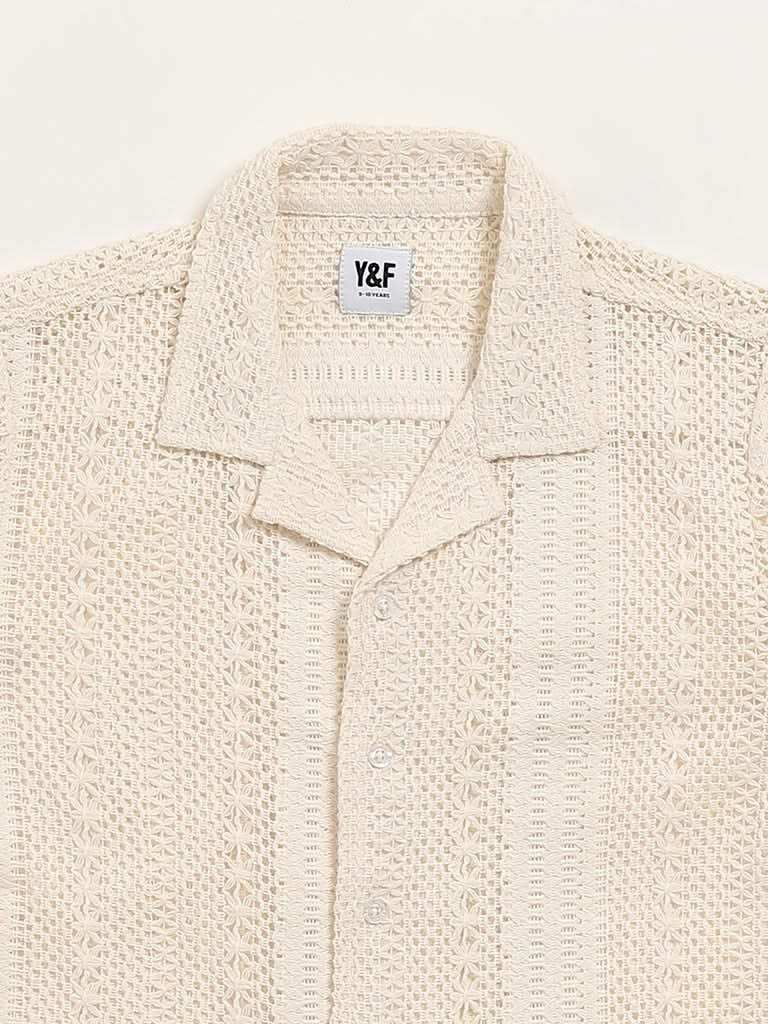 Y&F Kids Beige Mesh Shirt