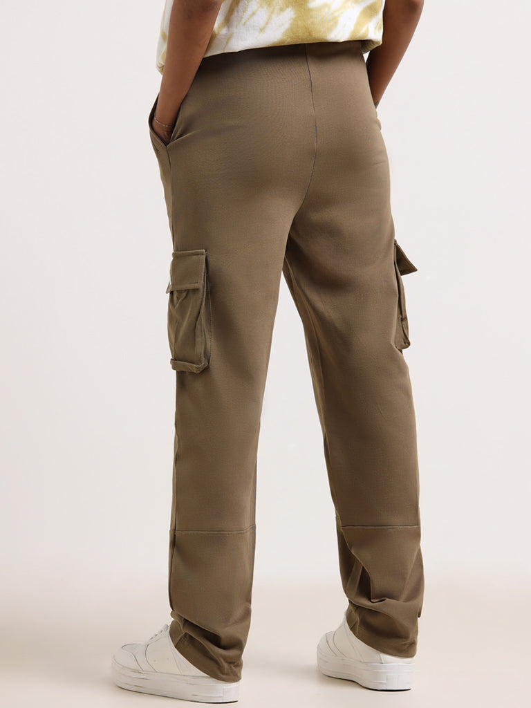 Studiofit Olive Cotton Cargo Pants