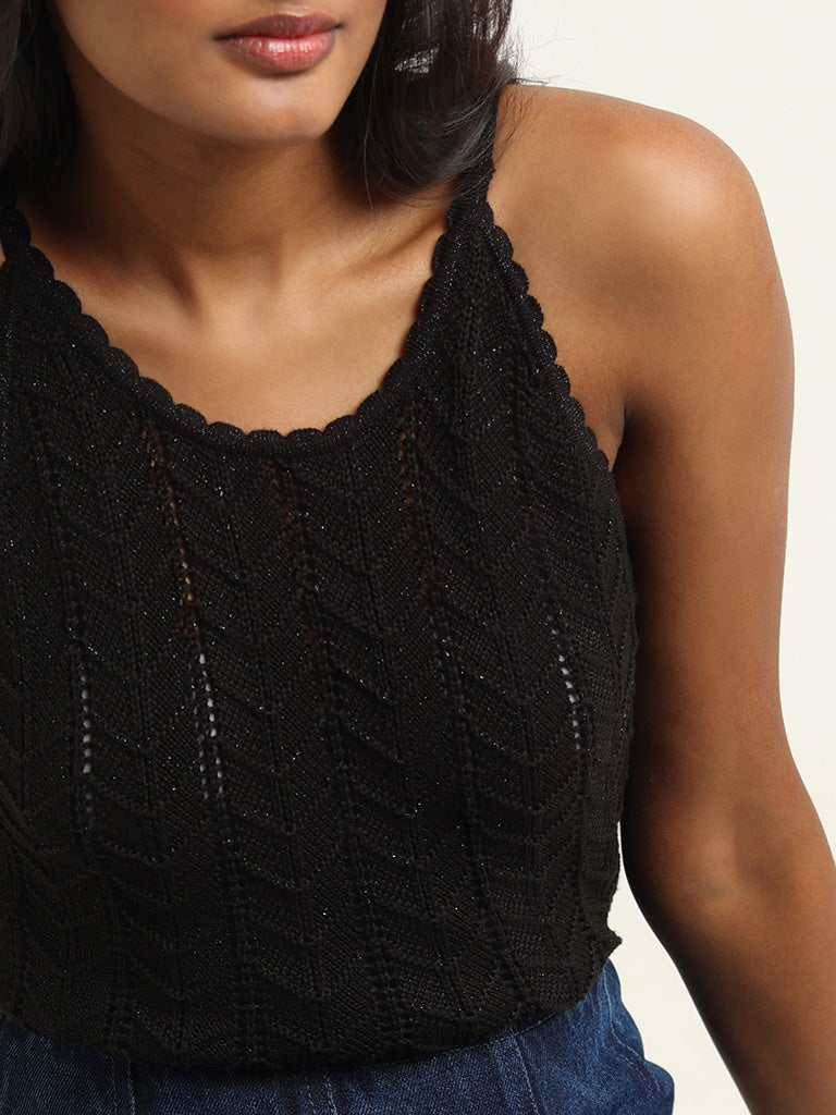 LOV Black Knitted Top