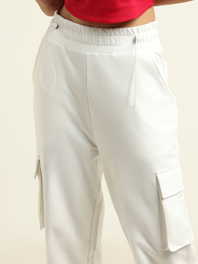 Studiofit White Cargo Joggers