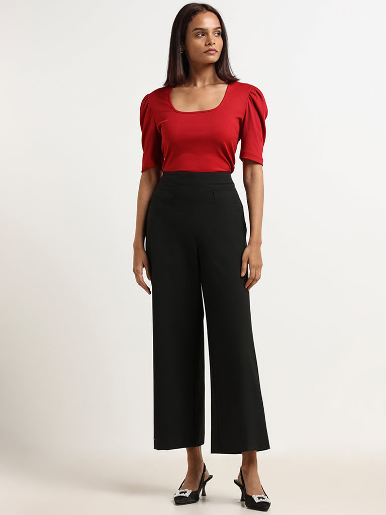 Wardrobe Red Puff Sleeve Top