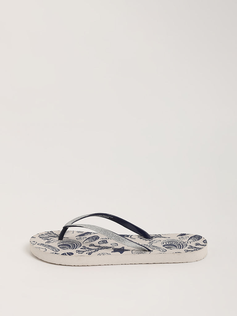 LUNA BLU Indigo Printed Flip-Flop