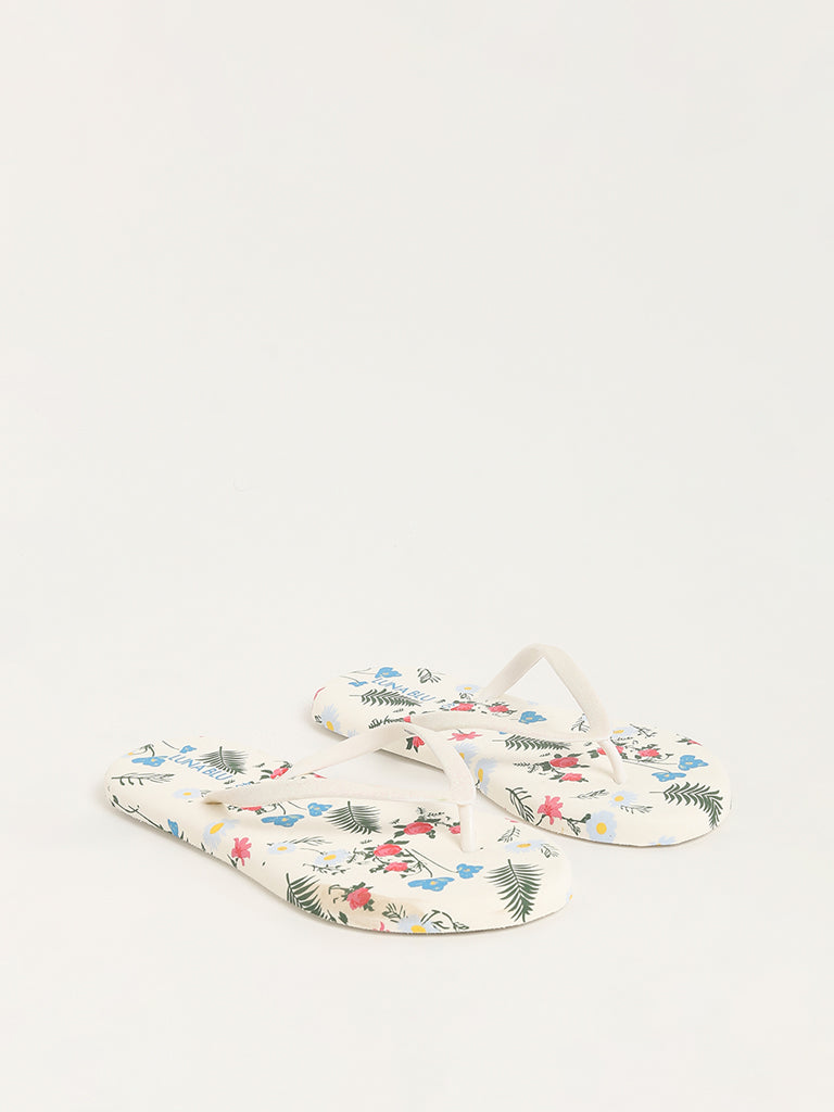 LUNA BLU White Shiny Strap Flip-Flop