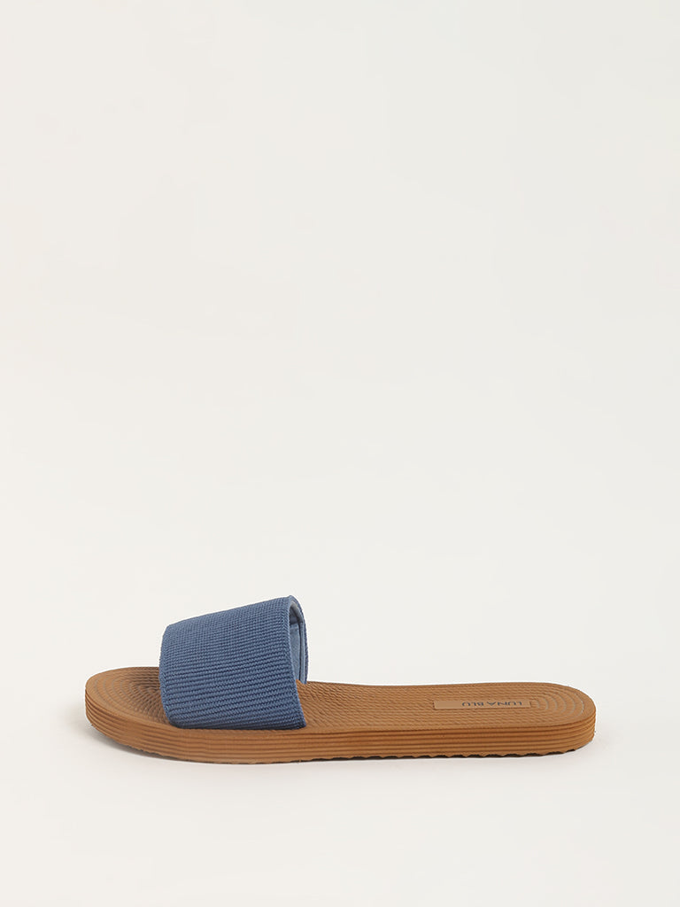 LUNA BLU Textured Blue Flip-Flop