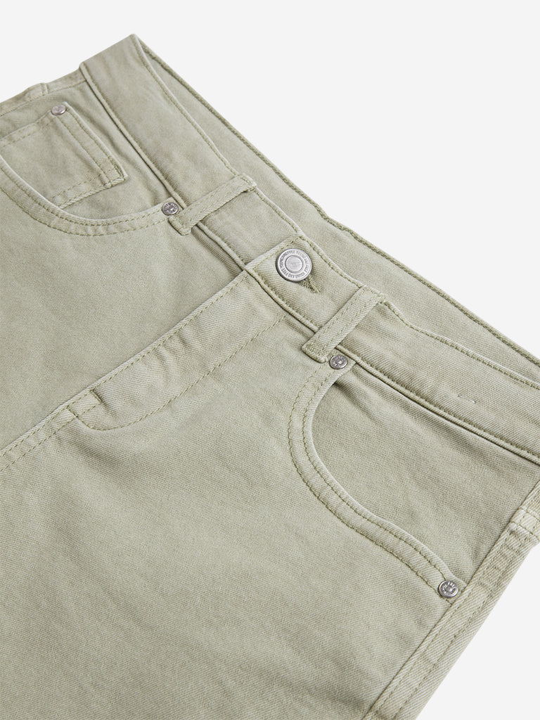 Y&F Kids Sage Solid Denim Shorts