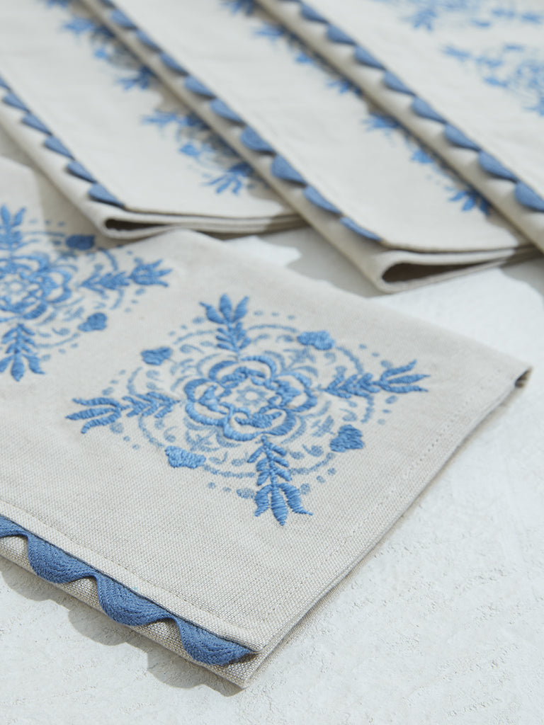 Westside Home Blue Damask Placemat Set of 4