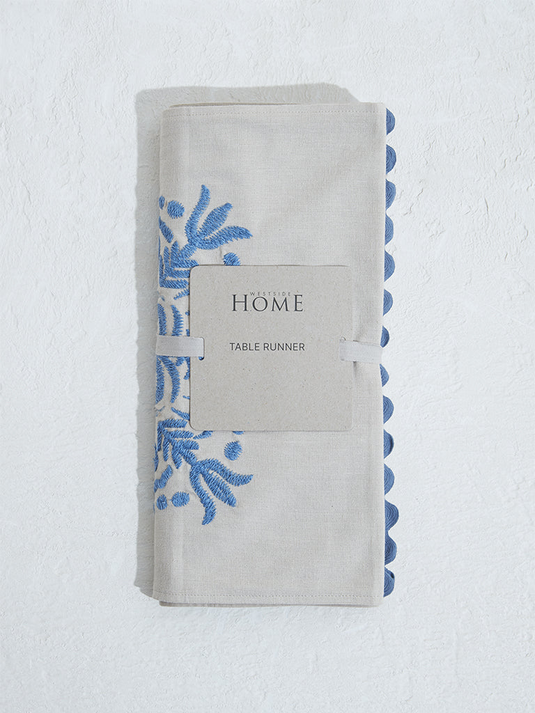 Westside Home Blue Damask Runner