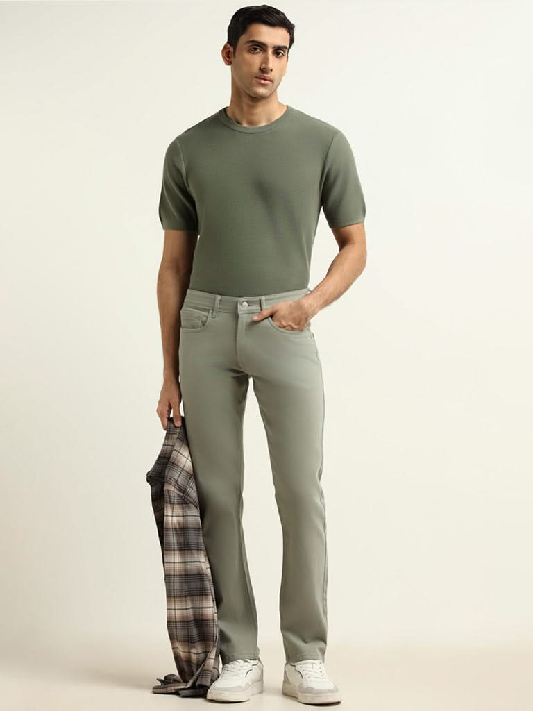 Ascot Green Cotton Relaxed Fit T-Shirt