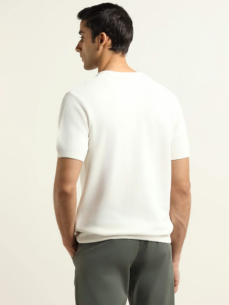 Ascot White Cotton Relaxed Fit T-Shirt