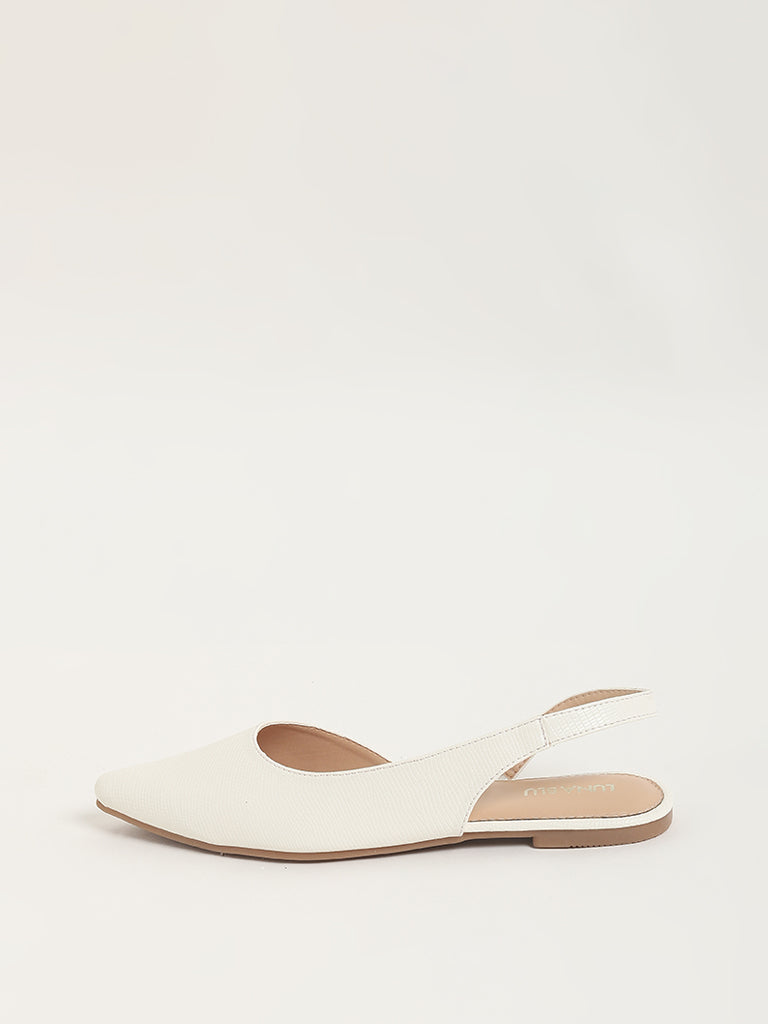 LUNA BLU White Sling-back Mules