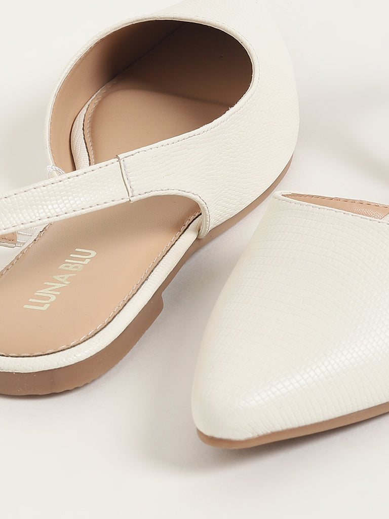 LUNA BLU White Sling-back Mules