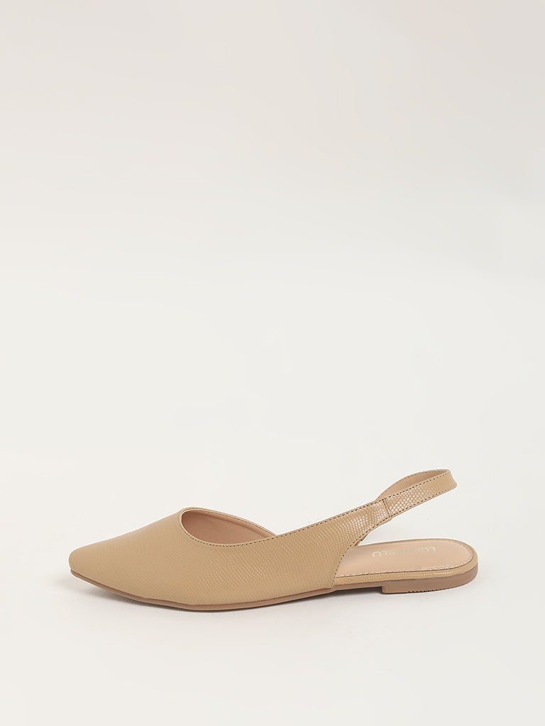 LUNA BLU Taupe Sling-back Mules