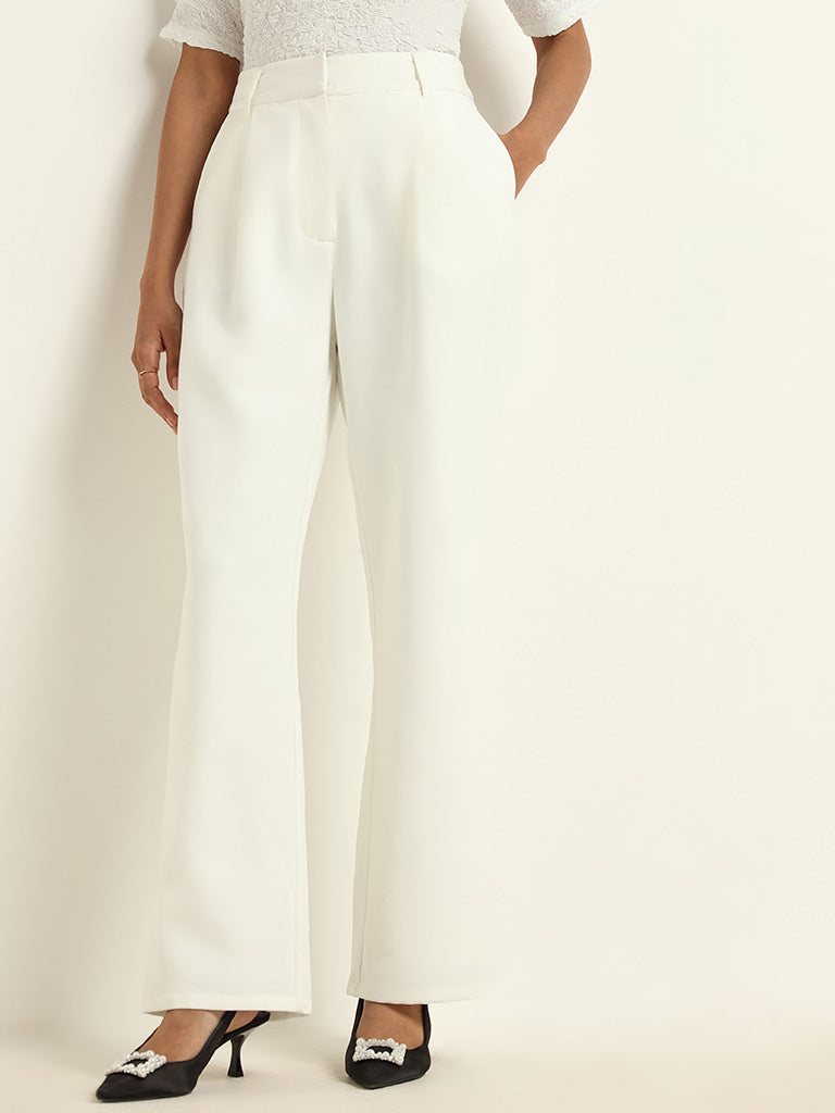 Wardrobe Plain White Trousers