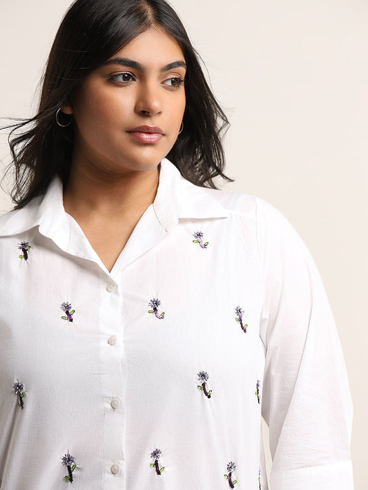 Gia White Embroidered Shirt