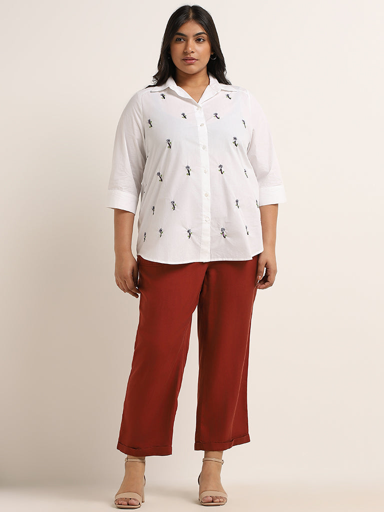 Gia White Embroidered Shirt