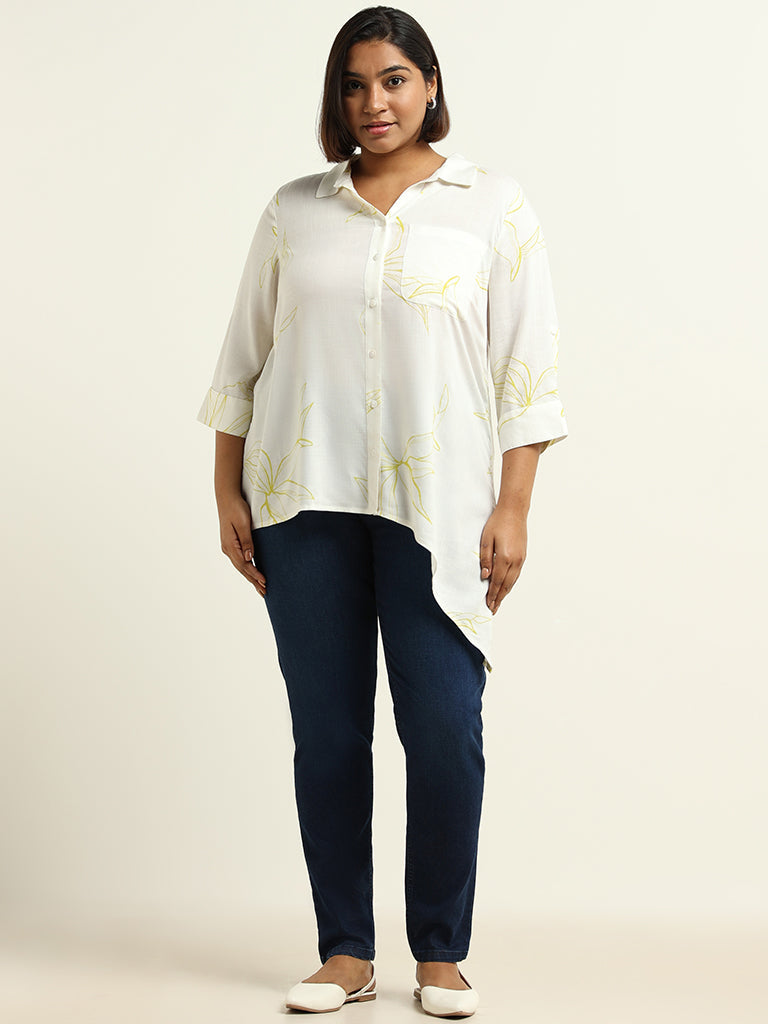 Gia White Asymmetric Shirt