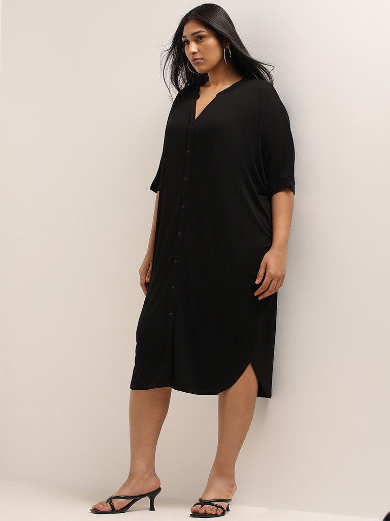 Gia Black Button-Down Dress