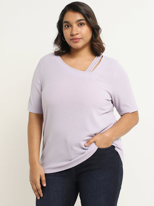 Gia Lilac Ribbed T-Shirt