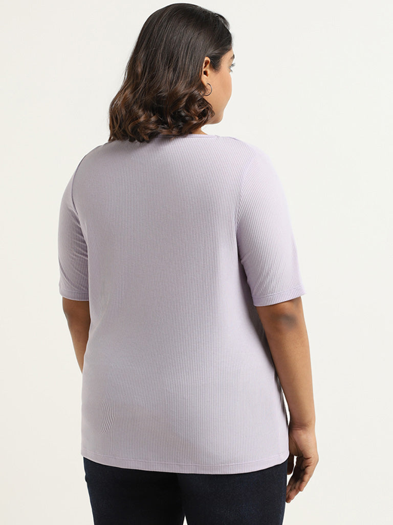 Gia Lilac Ribbed T-Shirt