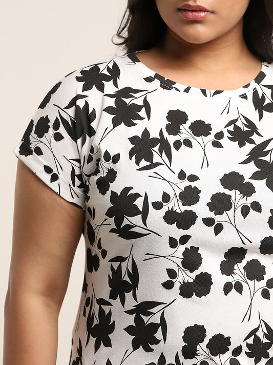 Gia White Floral Cotton T-Shirt