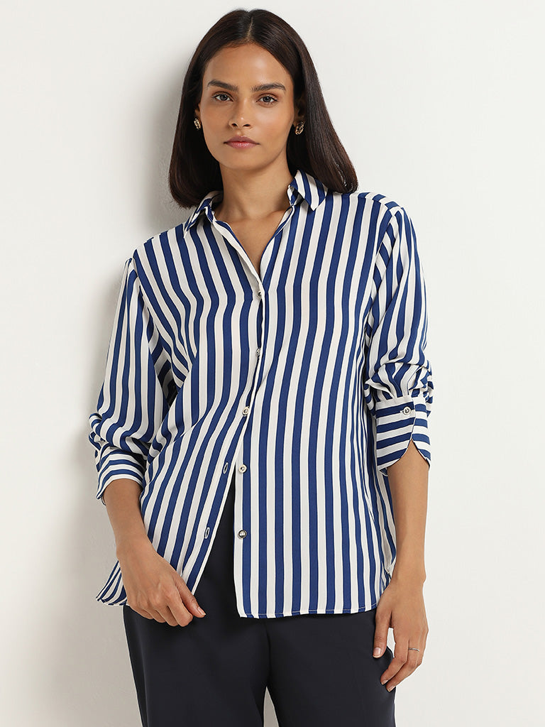 Wardrobe Blue Striped Shirt