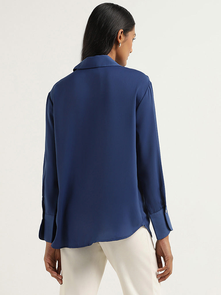 Wardrobe Blue Plain Shirt