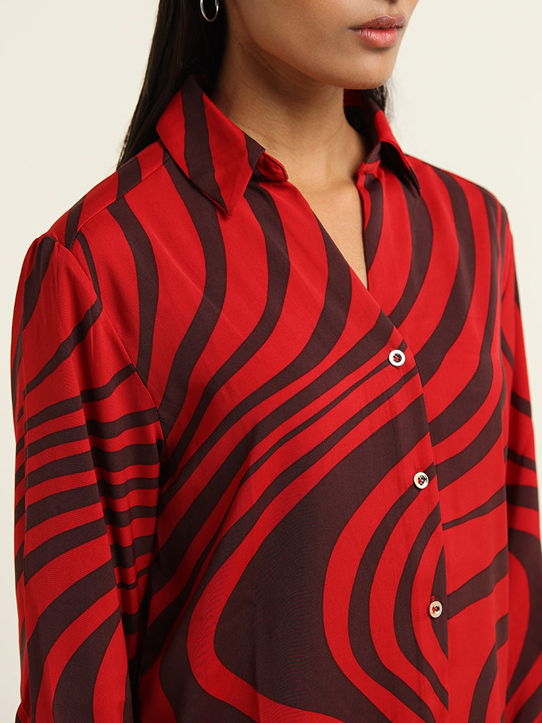 Wardrobe Red Printed Shirt